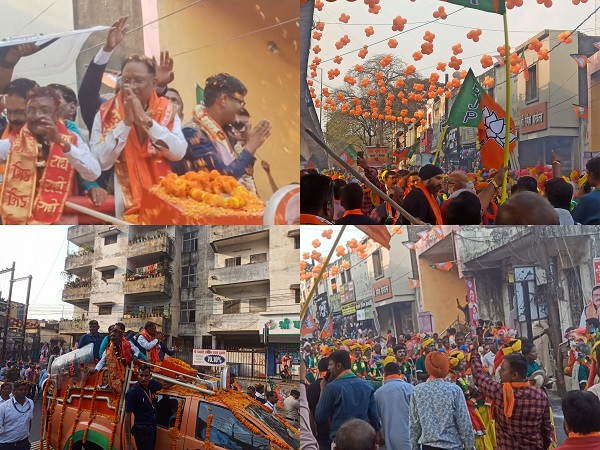 सीएम विष्णुदेव साय का रायगढ़ में रोड शो, ढोल-नगाड़ों के साथ हुआ स्वागत