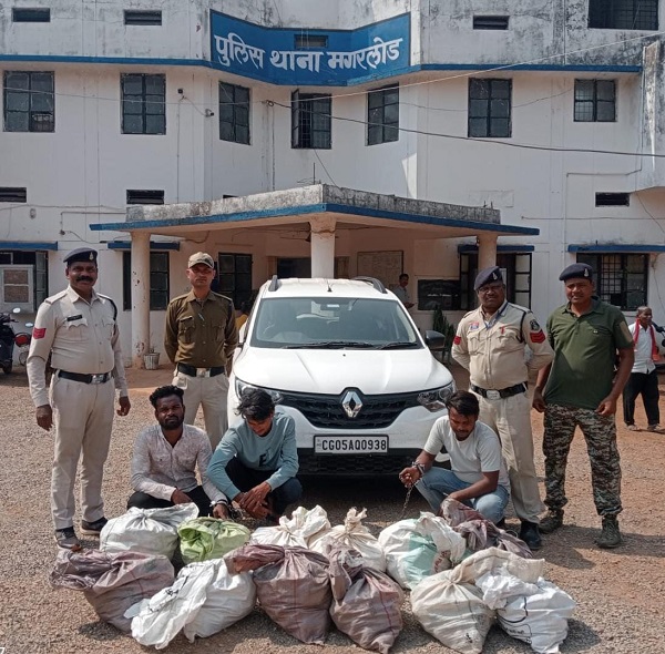 CG News: 5 लाख 72 हजार के शराब व वाहन बरामद से साथ तीन शराब तस्कर गिरफ्तार, कार से की जा रही थी तस्करी