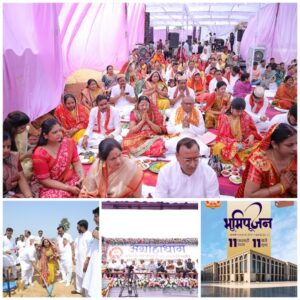 सरायपाली में अग्रवाल समाज के ऐतिहासिक अग्रोहा धाम भवन की रखी गई आधारशिला, हुआ भूमिपूजन