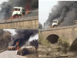 Raigarh News: रायगढ़ में तेज रफ्तार हाईवा और ट्रेलर के बीच जोरदार भिड़ंत, 2 ड्राइवरों की जिंदा जलकर मौत, दूर तक दिखा धुआं, सड़क पर लगा जाम, पुलिस और दमकल की टीम मौके पर