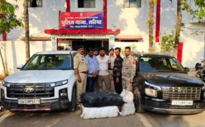 Sarangarh News: दो लग्जरी कारों से गांजा की तस्करी, 73 किलो गांजे के साथ 3 तस्कर गिरफ्तार, 24 लाख का मशरूका जप्त