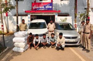 Sarangarh news: 12 लाख 50 हजार के गांजा के साथ 5 गिरफ्तार, कार से की जा रही थी तस्करी 