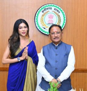 मुख्यमंत्री  विष्णुदेव साय से मिस इंडिया छत्तीसगढ़ अनुष्का सोन ने की सौजन्य मुलाकात : सदन का ऐतिहासिक सत्र सुनने विधानसभा पहुंची थी मिस इंडिया छत्तीसगढ़