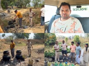 Raigarh News: “ऑपरेशन आघात” के तहत घरघोड़ा पुलिस की बड़ी कार्रवाई, 190 लीटर महुआ शराब जब्त, आरोपी गिरफ्तार, 8 भट्ठियां नष्ट, शराब बनाने के उपकरण पात्र जप्त