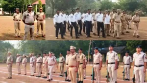 रायगढ़ पुलिस लाइन में जनरल परेड के दौरान बलवा ड्रिल का कराया गया अभ्यास