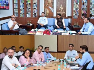 भारत सरकार के भूमि संसाधन सचिव ने छत्तीसगढ़ के मुख्य सचिव से की सौजन्य भेंट, विभागीय कार्यों की विस्तृत समीक्षा
