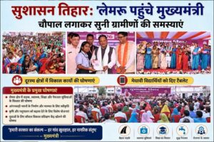 सुशासन तिहार;  ’लेमरू पहुंचे मुख्यमंत्री चौपाल लगाकर सुनी ग्रामीणों की समस्याएं’, ’दूरस्थ क्षेत्रों में विकास कार्यों की घोषणाएंए मेधावी विद्यार्थियों को दिए टैबलेट’