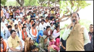 आम की छांव में मुख्यमंत्री की चौपाल: खाट पर बैठे, ग्रामीणों की सुनी बात, मौके पर दिए समाधान, निमधा में नर्सिंग कॉलेज, मिनी स्टेडियम और मंगल भवन की घोषणा