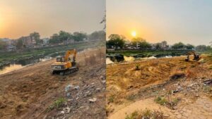 Raigarh News: केलो नदी की सफाई के लिए उतारा गया पोकलेन, दो बड़े चैन माउंटेन मशीनों से की जा रही केलो नदी की सफाई