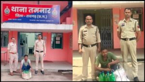 Raigarh: “ऑपरेशन आघात” के तहत थाना तमनार, चक्रधरनगर और चौकी खरसिया की शराब रेड में 74 लीटर अवैध शराब और 2 दुपहिया जब्त, 5 आरोपी गिरफ्तार