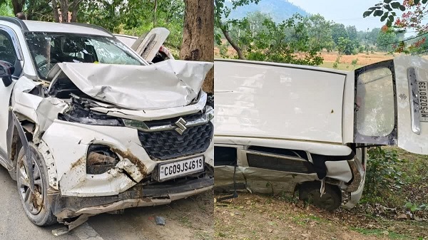 CG News: तेज रफ्तार कारों की भिड़ंत, एक की मौके पर मौत, महिला समेत पांच घायल 
