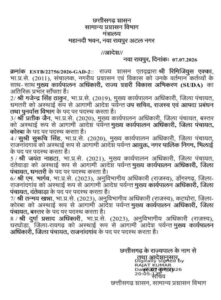 छत्तीसगढ़ में IAS अफसरों का बड़ा फेरबदल: पांच जिला पंचायतों के CEO बदले, कई अधिकारियों को नई जिम्मेदारी