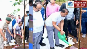 मुख्यमंत्री विष्णु देव साय ने एक पेड़ माँ के नाम अभियान के तहत किया पौधारोपण