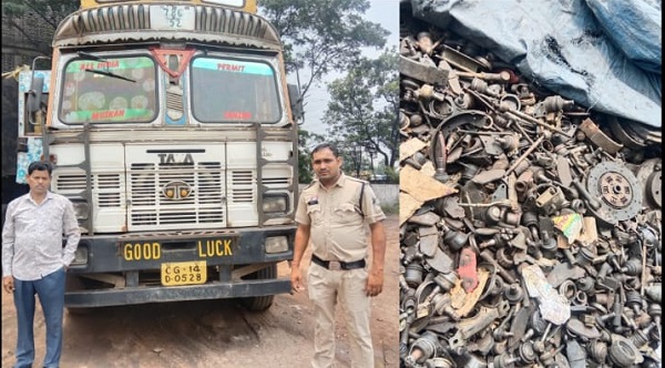 Raigarh News: 20 लाख 25 हडार का संदिग्ध स्क्रैप लदा ट्रक जब्त, 7.5 टन लोहे का स्क्रैप बिना वैध दस्तावेज परिवहन करते ट्रक चालक पर कार्रवाई