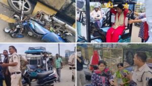 रायपुर में तेज रफ्तार कार का कहर: लोगों को मारी टक्कर, बाइक भी हुई क्षतिग्रस्त; महिला चालक फरार