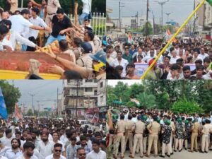 रायगढ़ में स्मार्ट मीटर के खिलाफ कांग्रेस का हल्लाबोल, कलेक्ट्रेट घेराव से पहले पुलिस ने रोका, सड़क पर धरना