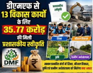 Raigarh: डीएमएफ से 13 विकास कार्यों के लिए 35.77 करोड़ की मिली प्रशासकीय स्वीकृति, खनन प्रभावित क्षेत्रों में शिक्षा, कौशल विकास, कृषि एवं ग्रामीण अधोसंरचना को मिलेगा नया आधार