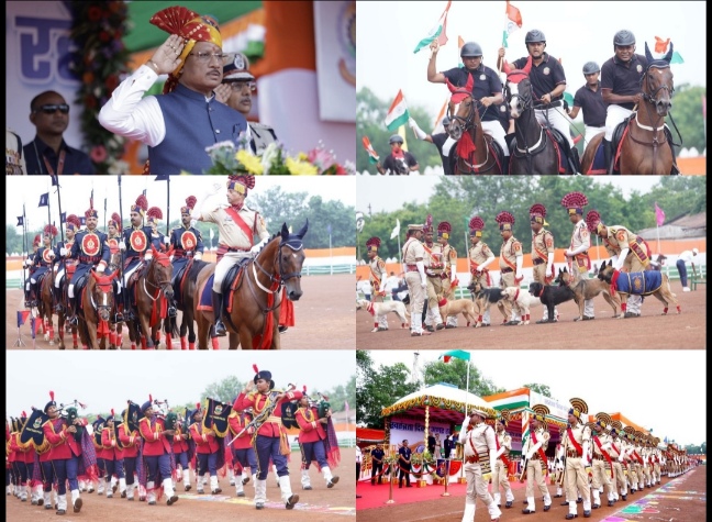 घुड़सवारों के साहस, महिला बैग पाईपर बैंड की लय और श्वान दल के रोमांचक प्रदर्शन से सजा स्वतंत्रता दिवस समारोह
