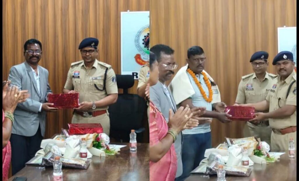सेवानिवृत्ति : जिला पुलिस बल से सेवानिवृत्त हुए दो पुलिसकर्मियों को सेवा सम्मान के साथ दी गई भावभीनी विदाई