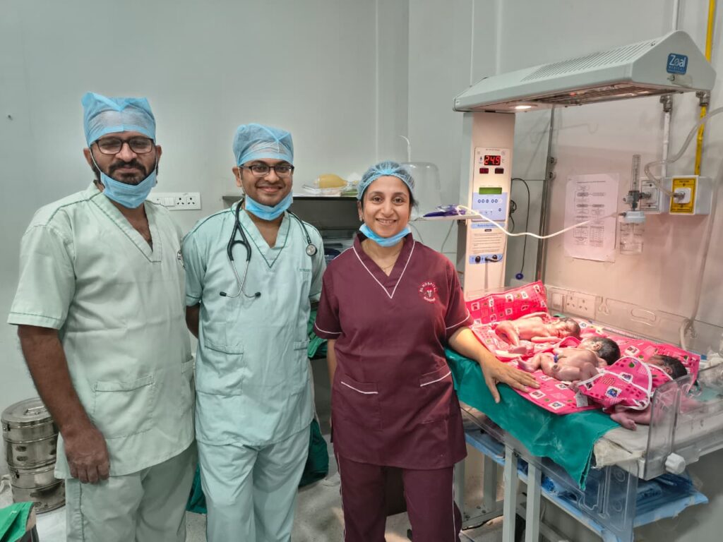 आरएल हॉस्पिटल में IVF से 3 बच्चों ने एक संग लिया जन्म