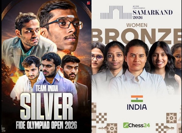 शतरंज की बिसात पर भारत का डबल धमाका, ओपन में रजत और महिला वर्ग में कांस्य पदक, 46वें FIDE चेस ओलंपियाड में टीम इंडिया का शानदार प्रदर्शन, वित्त मंत्री ओपी चौधरी ने दी बधाई