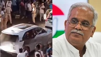 असम में गोगोई-बघेल के काफिले पर पथराव, कार के शीशे टूटे, नगांव में चुनावी रैली में जाते समय हुआ पथराव