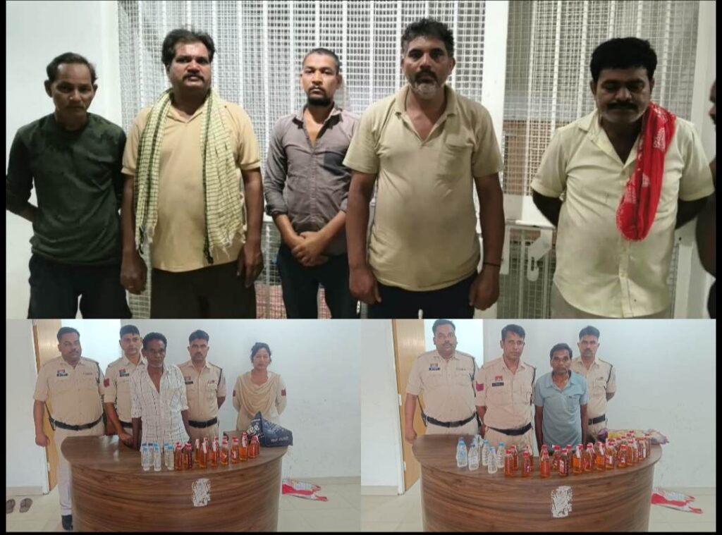 Raigarh: जूटमिल पुलिस की 48 घंटे में ताबड़तोड़ कार्रवाई, 5 आरोपियों से 315 पाव देशी प्लेन और 11 अध्धी शराब जब्त, सार्वजनिक स्थान स्थानों पर शराबखोरी करने वाले 5 व्यक्तियों पर आबकारी के तहत कार्रवाई