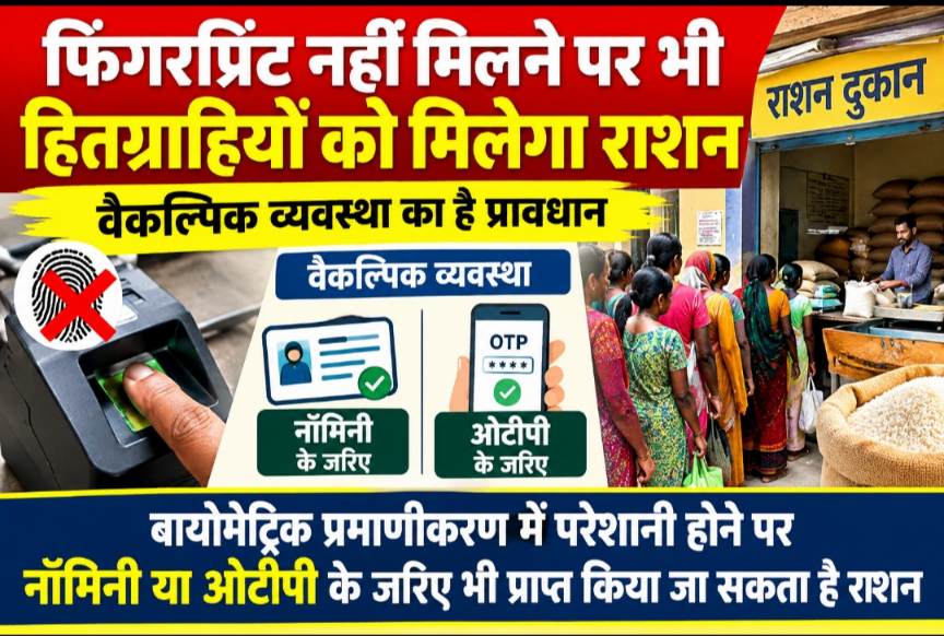 फिंगरप्रिंट नहीं मिलने पर भी हितग्राहियों को मिलेगा राशन, वैकल्पिक व्यवस्था का है प्रावधान