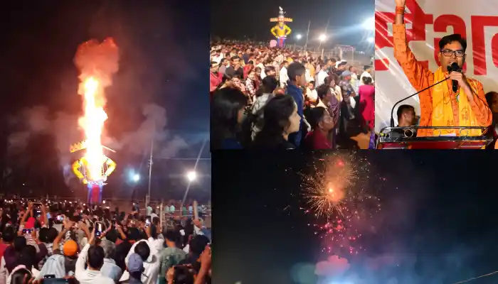 रायगढ़ में तीन स्थानों पर भव्य रावण दहन, वित्त मंत्री ओपी चौधरी रहे मौजूद