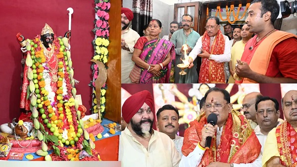 मुख्यमंत्री साय ने रायपुर के कालीबाड़ी मंदिर एवं दुर्गा पूजा पंडाल में टेका माथा, प्रदेशवासियों की खुशहाली के लिए मांगा आशीर्वाद