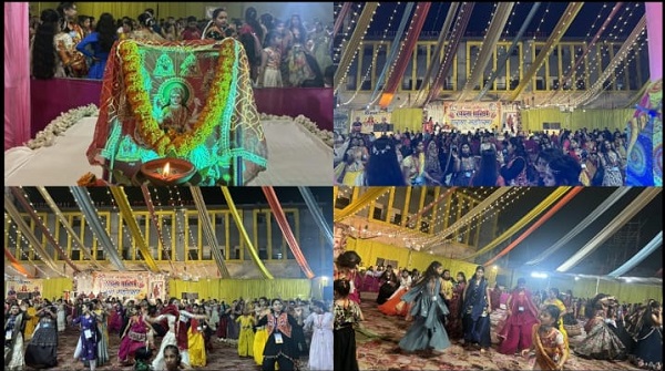 नटवर स्कूल प्रांगण में गरबा उत्सव का भव्य शुभारंभ: 1500 से अधिक मातृशक्तियों ने डांडिया रास से की मां की आराधना